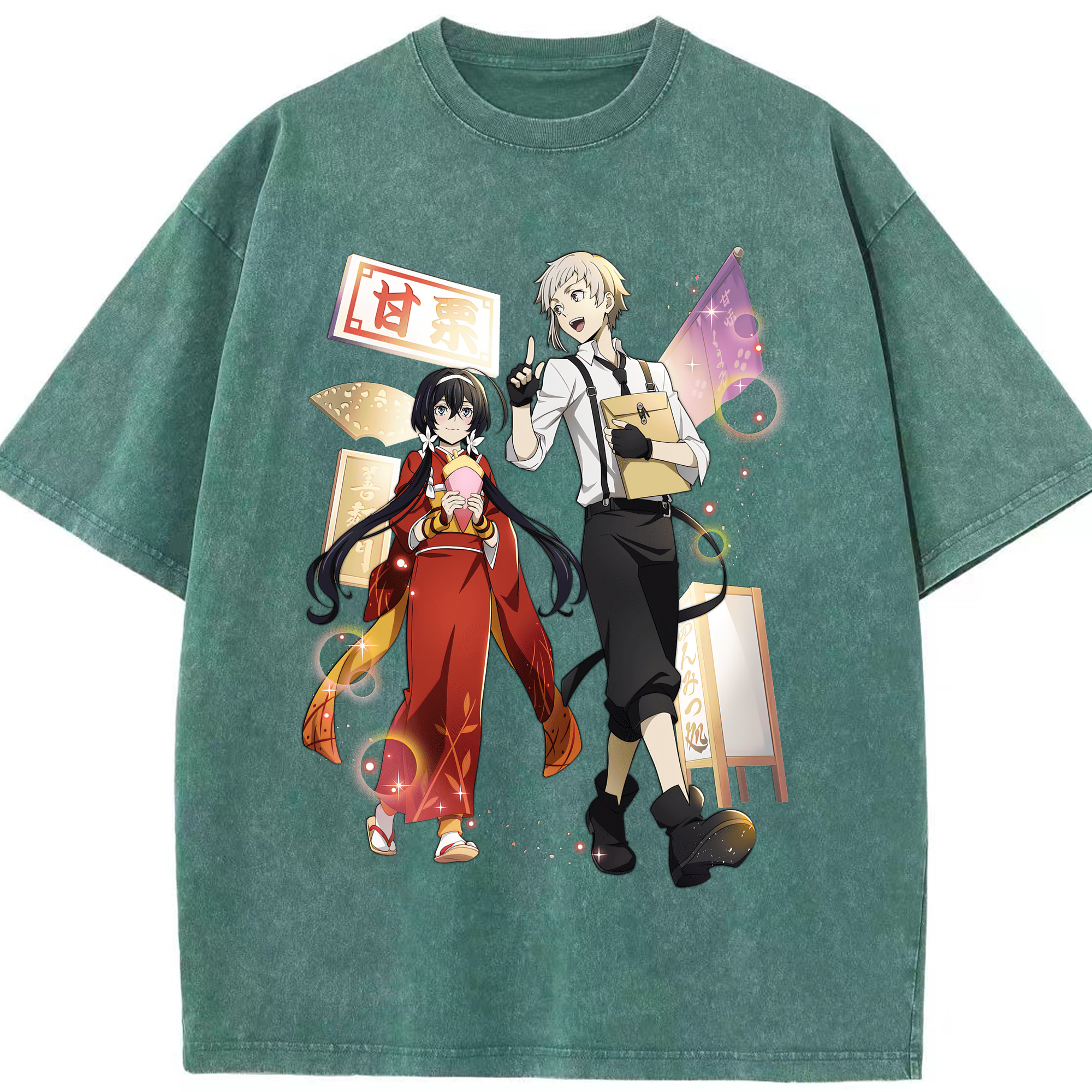 （画像用） 文豪ストレイドッグス Bungo Stray Dogs 綿100% ヴィンテージ風 半袖Tシャツ（フロントプリント）